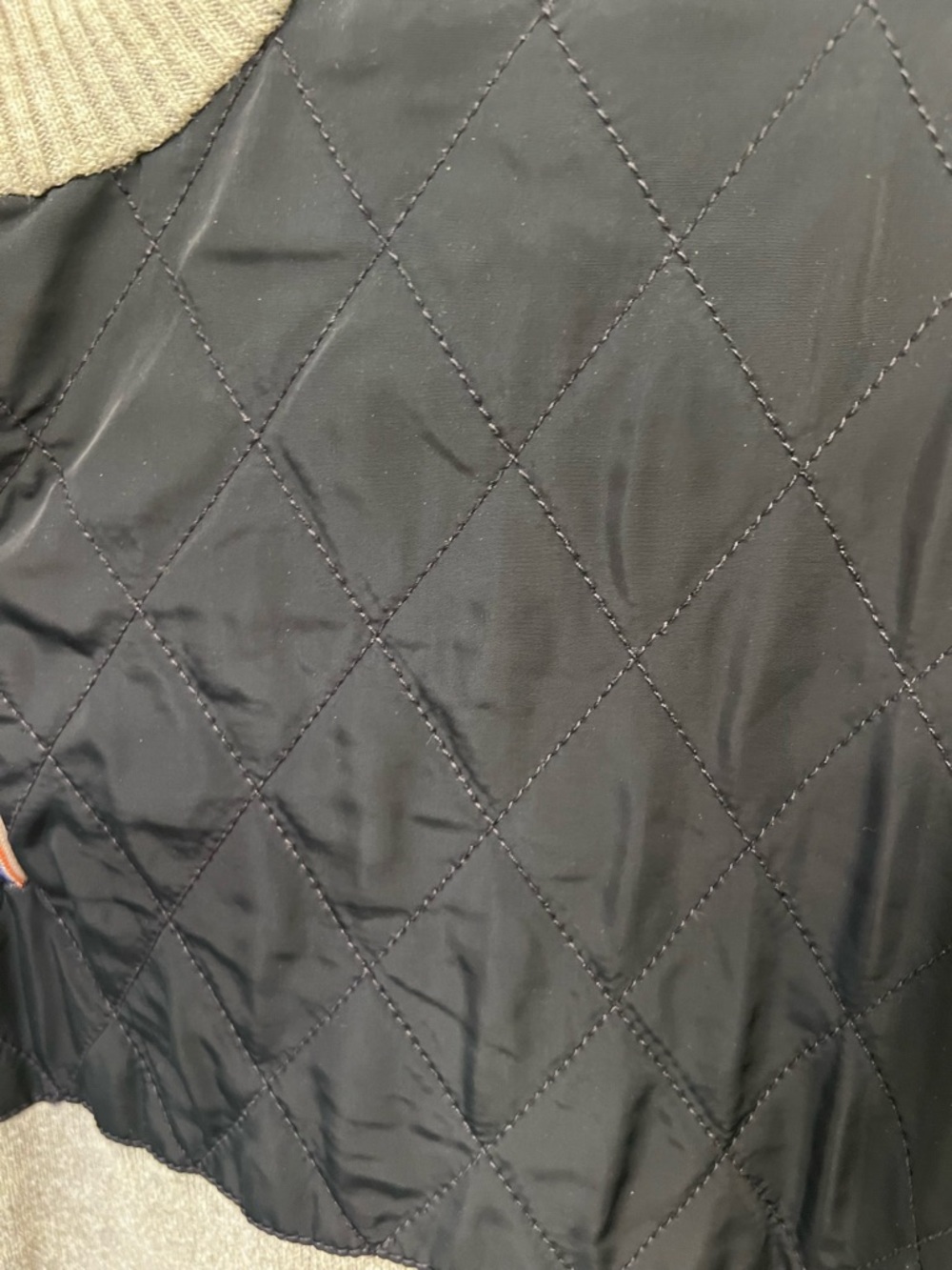 Charleston Threads Two-Tone Quilted Navy/Grey Quarter-Zip Sweater 100% Cotton - Picture 7 of 8